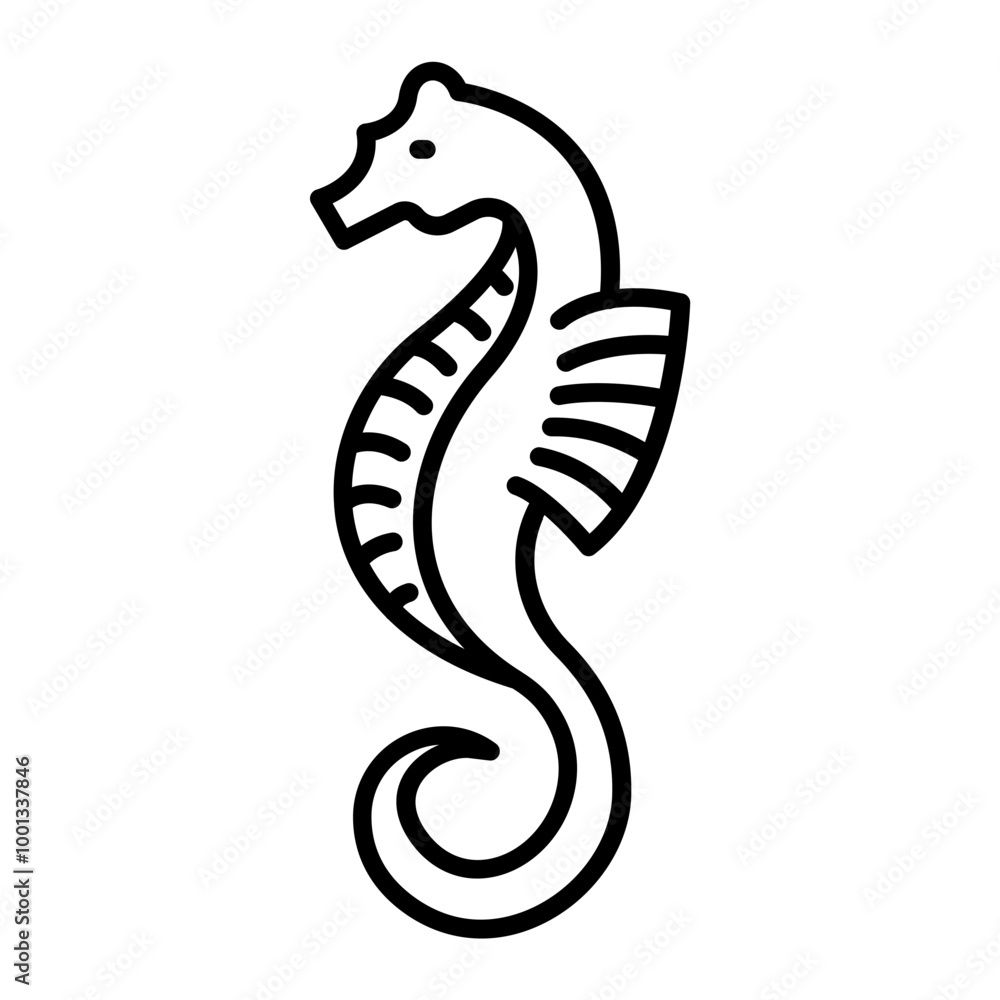 Fototapeta premium Sea horse outline icon