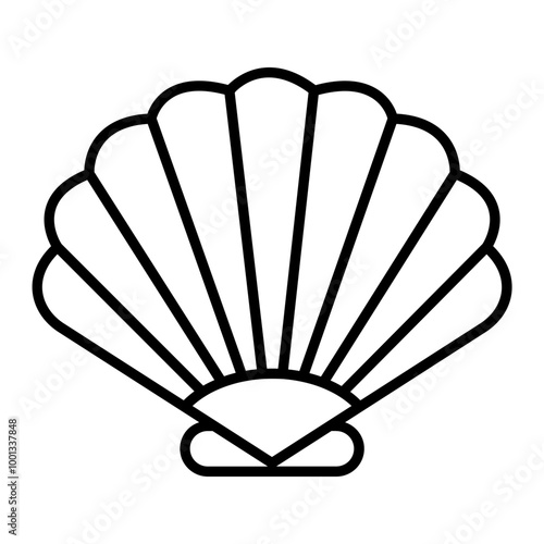 Scallop outline icon
