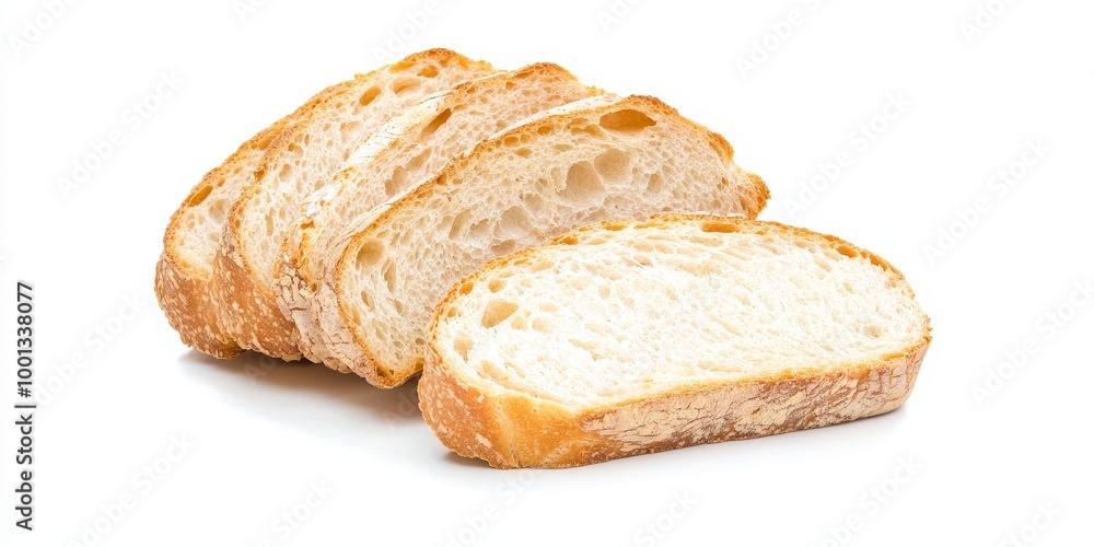 Crispy bread on solid white background, single object Crispy bread on solid white background, single object