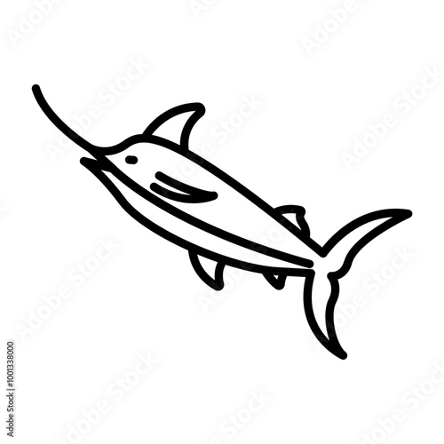Swordfish outline icon