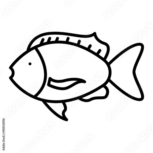 Tilapia outline icon