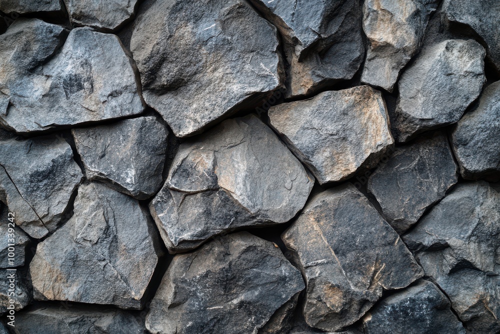 Obraz premium gray stone wall, a detailed photograph in the style of high-resolution photography