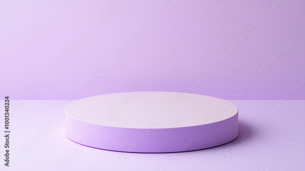 Circular display stand on purple background Circular display stand on purple background