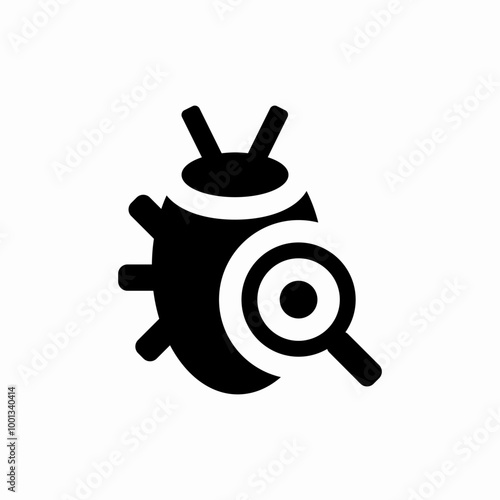 Bug analysis icon sign vector