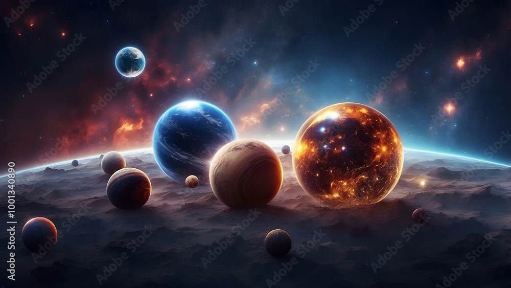 Planets stars and galaxies in outer space showing the beauty of space exploration Planets stars and galaxies in outer space showing the beauty of space exploration