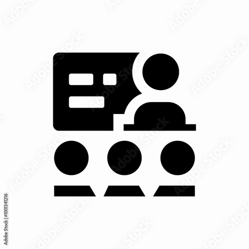 teacher presents icon sign vector