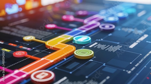 Digital transformation roadmap highlighting key milestones and objectives for integrating technology into business models with copy space