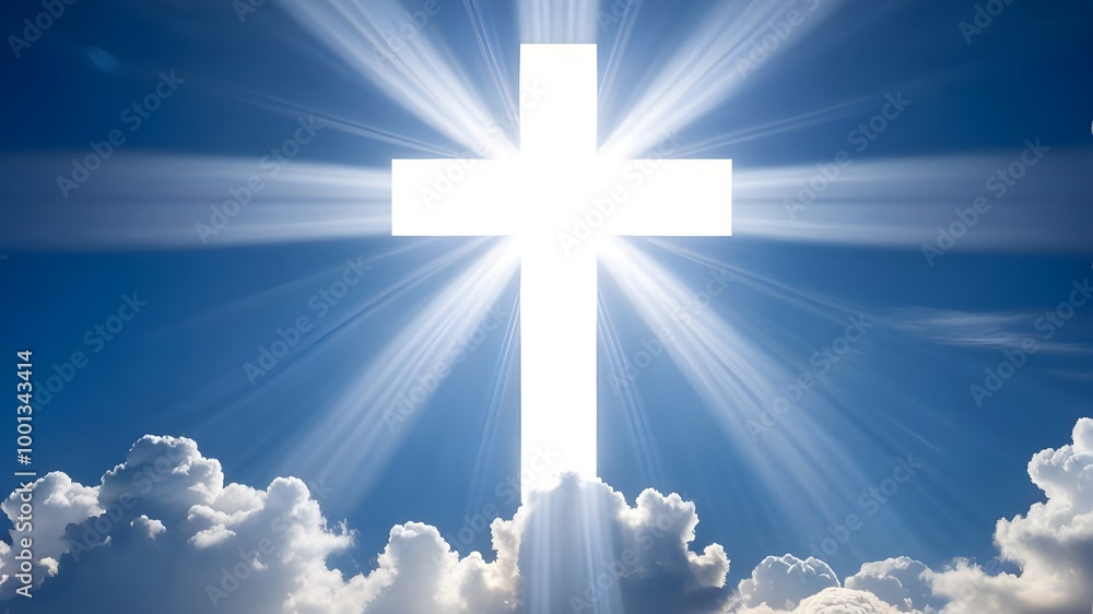 A cross with cloud A cross with cloud