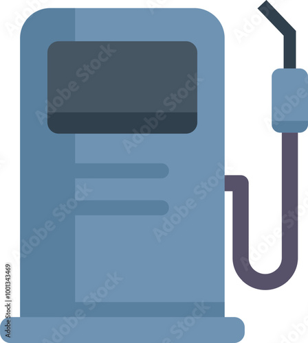 Simple icon of a gas station pump dispensing fuel, isolated on white