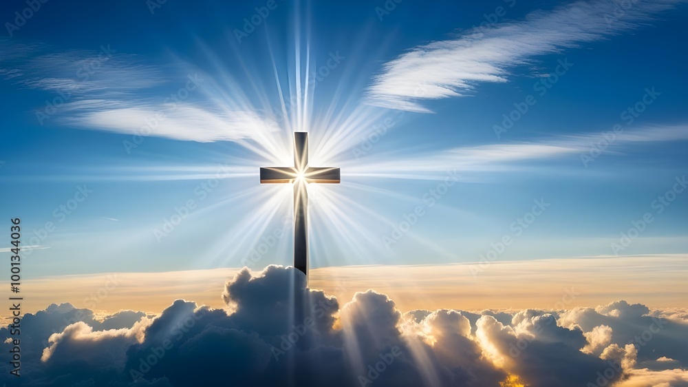 Obraz premium A cross with cloud