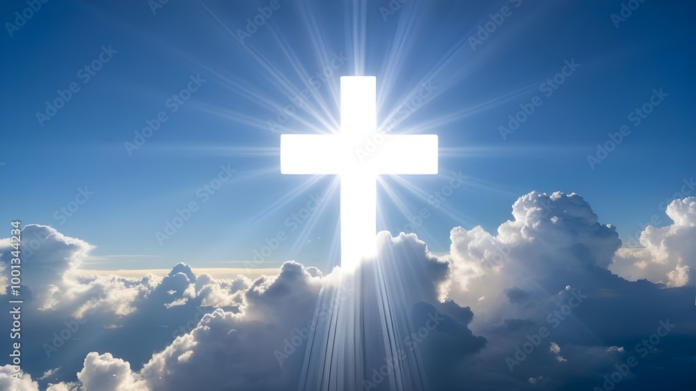 A cross with cloud A cross with cloud