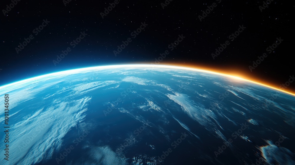 Fototapeta premium High Resolution Satellite View of Earth at Sunrise