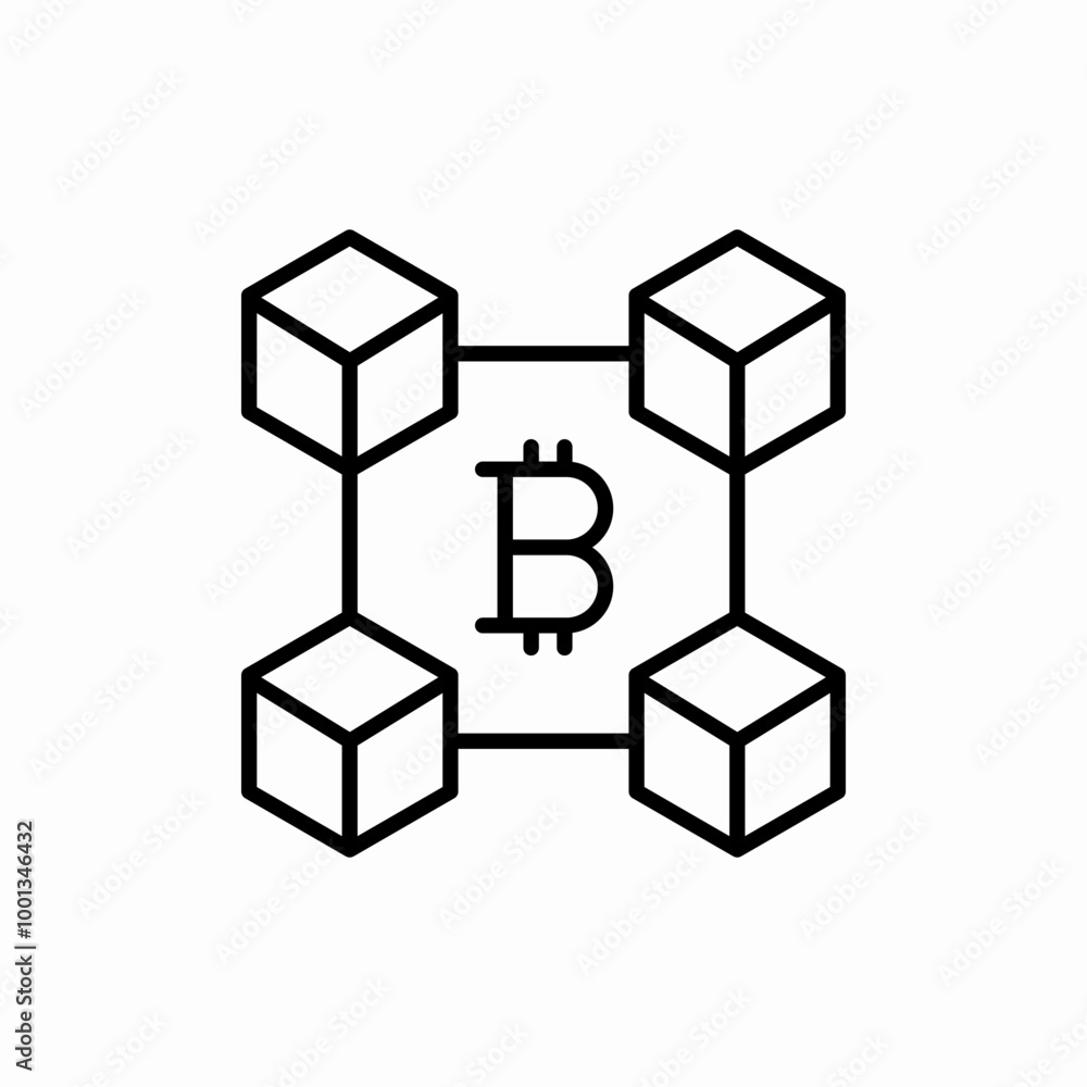blockchain fintech startup icon sign vector blockchain fintech startup icon sign vector