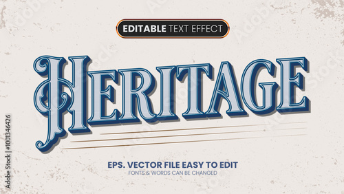 Heritage  editable text effect, victorion text style