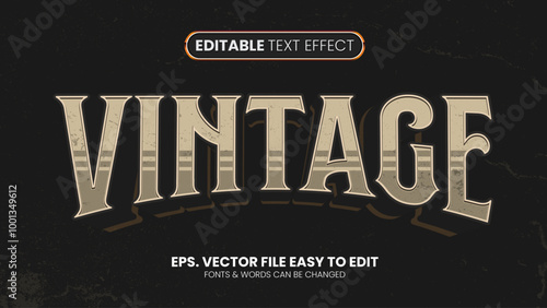 Vintage retro editable text effect, rough warp style