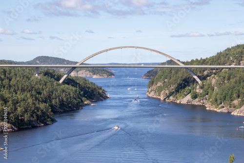 Il ponte di Svinesund sull'Iddefjord sul confine tra Norvegia e Svezia