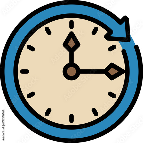 period or duration of a clock hand that moves around the dial filled outline icon