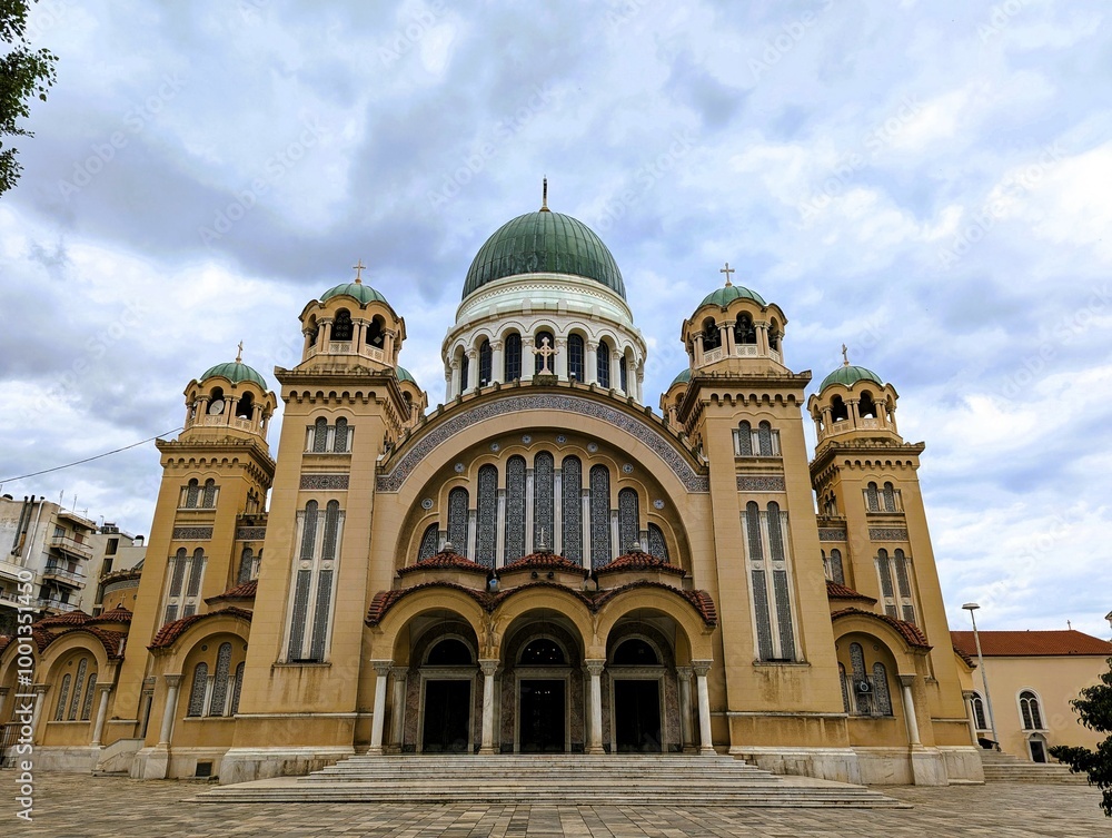 The Church of St. Andrew, the largest Orthodox church in Greece in the city of Patras on the Peloponnese, sightseeing and vacation in Greece The Church of St. Andrew, the largest Orthodox church in Greece in the city of Patras on the Peloponnese, sightseeing and vacation in Greece