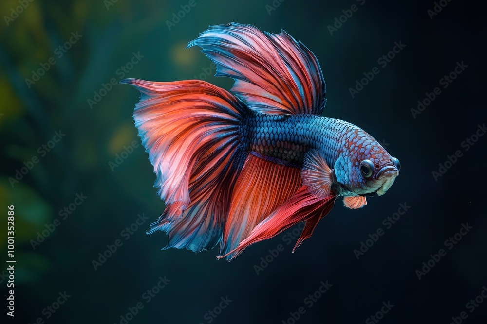 Multi color Siamese fighting fish - generative ai Multi color Siamese fighting fish - generative ai