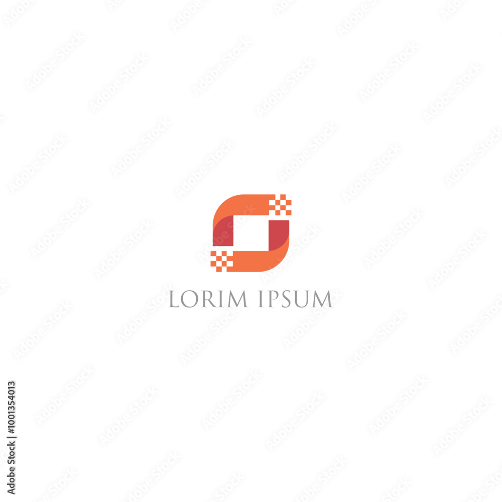 Tech Pixel letter O square shape logo design with white background. Tech Pixel letter O square shape logo design with white background.
