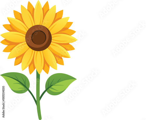 Sunflower icon. Flat illustration of sunflower vector icon for web
