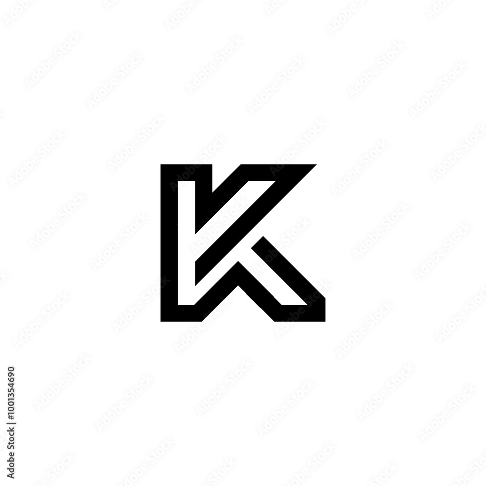 A stylized letter 'K' in a modern graphic design. A stylized letter 'K' in a modern graphic design.