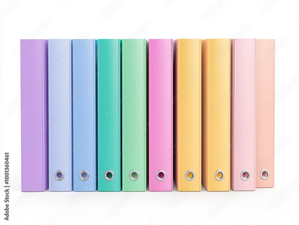 A filing system with labeled folders on solid white background, single object A filing system with labeled folders on solid white background, single object