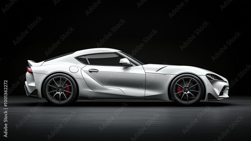 Modern white sports car on black background. Side view. sports. Illustrations
Modern white sports car on black background. Side view. sports. Illustrations