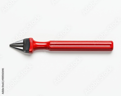 A flathead screwdriver on solid white background, single object