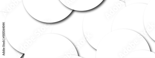 Abstract Seamless white Circle Pattern with soft light white paper circles in design. Light circles template design. Abstract white background with circles and rings in modern design. 
