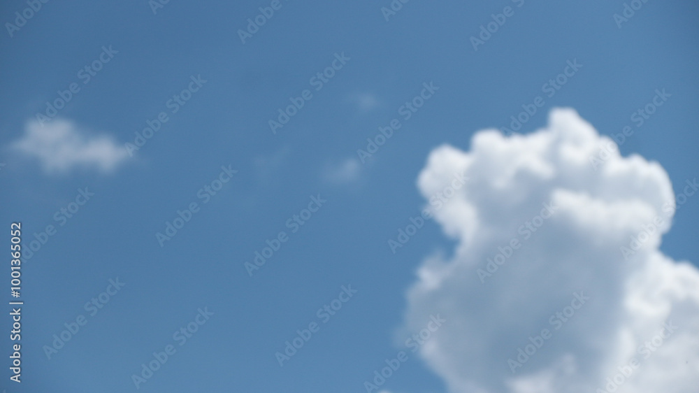 Aerial view of fluffy clouds and blue sky over the city Aerial view of fluffy clouds and blue sky over the city