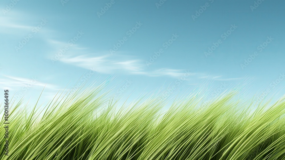 Green Grass Field under Blue Sky with Clouds Green Grass Field under Blue Sky with Clouds