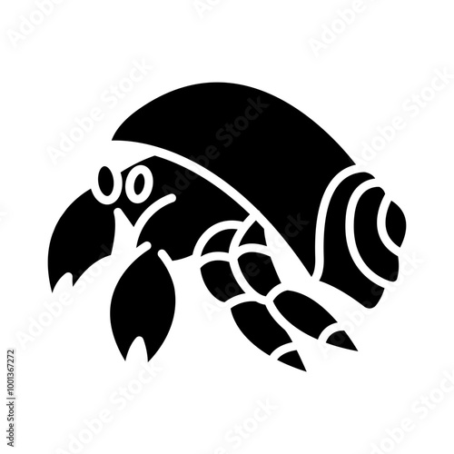 Hermit crab black icon