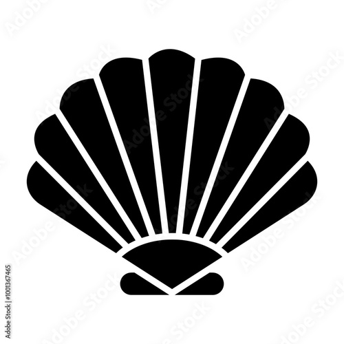 Scallop black icon