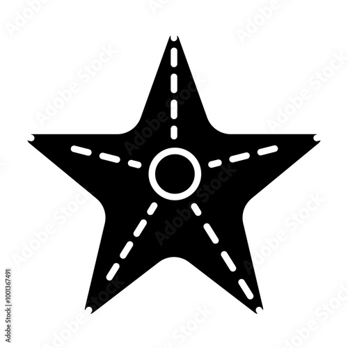 Sea star black icon