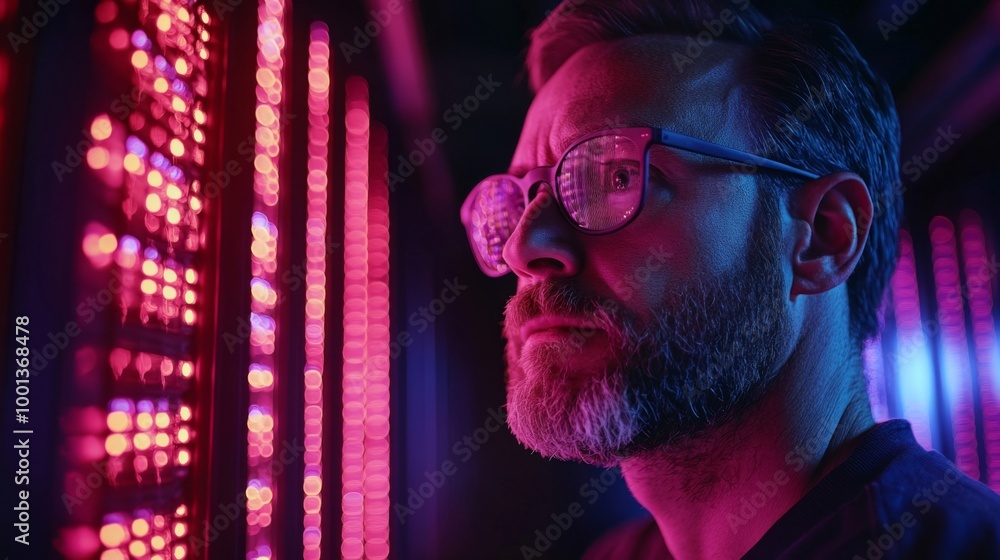 Tech Professional Analyzing Server Data Center Stock Photo | Adobe Stock