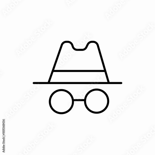 private browsing icon sign vector