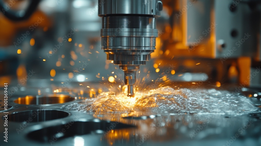 Industrial Precision Machining Close-Up Industrial Precision Machining Close-Up