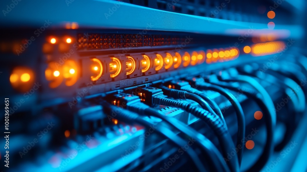 Naklejka premium Server Room Network Connections