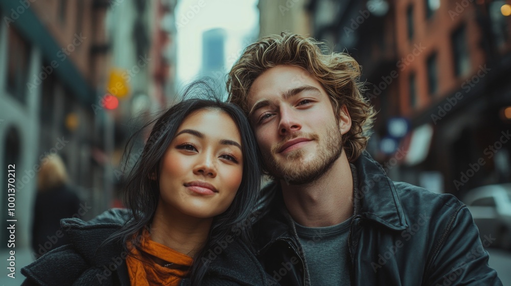 Young Couple in Urban Cityscape Young Couple in Urban Cityscape