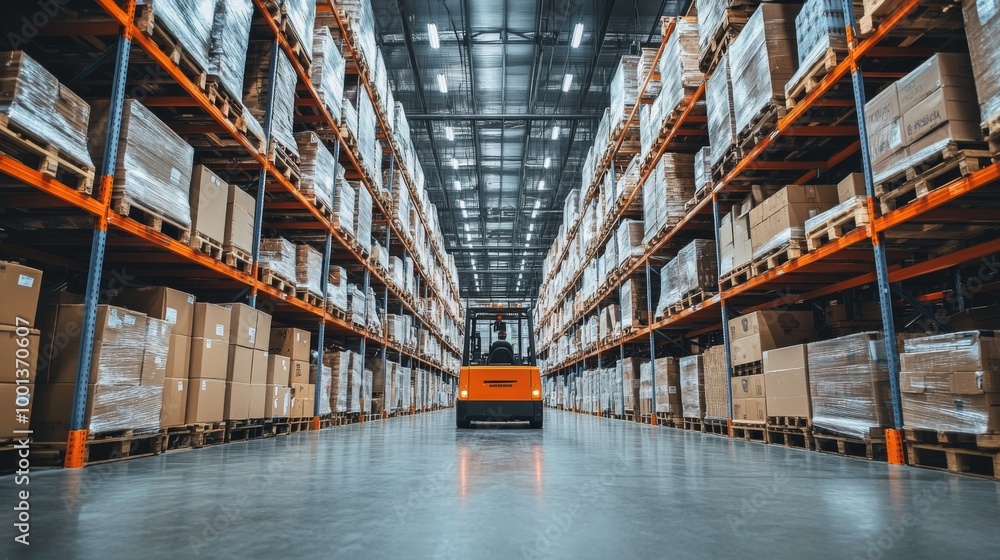 Warehouse with Forklift and Pallets Warehouse with Forklift and Pallets