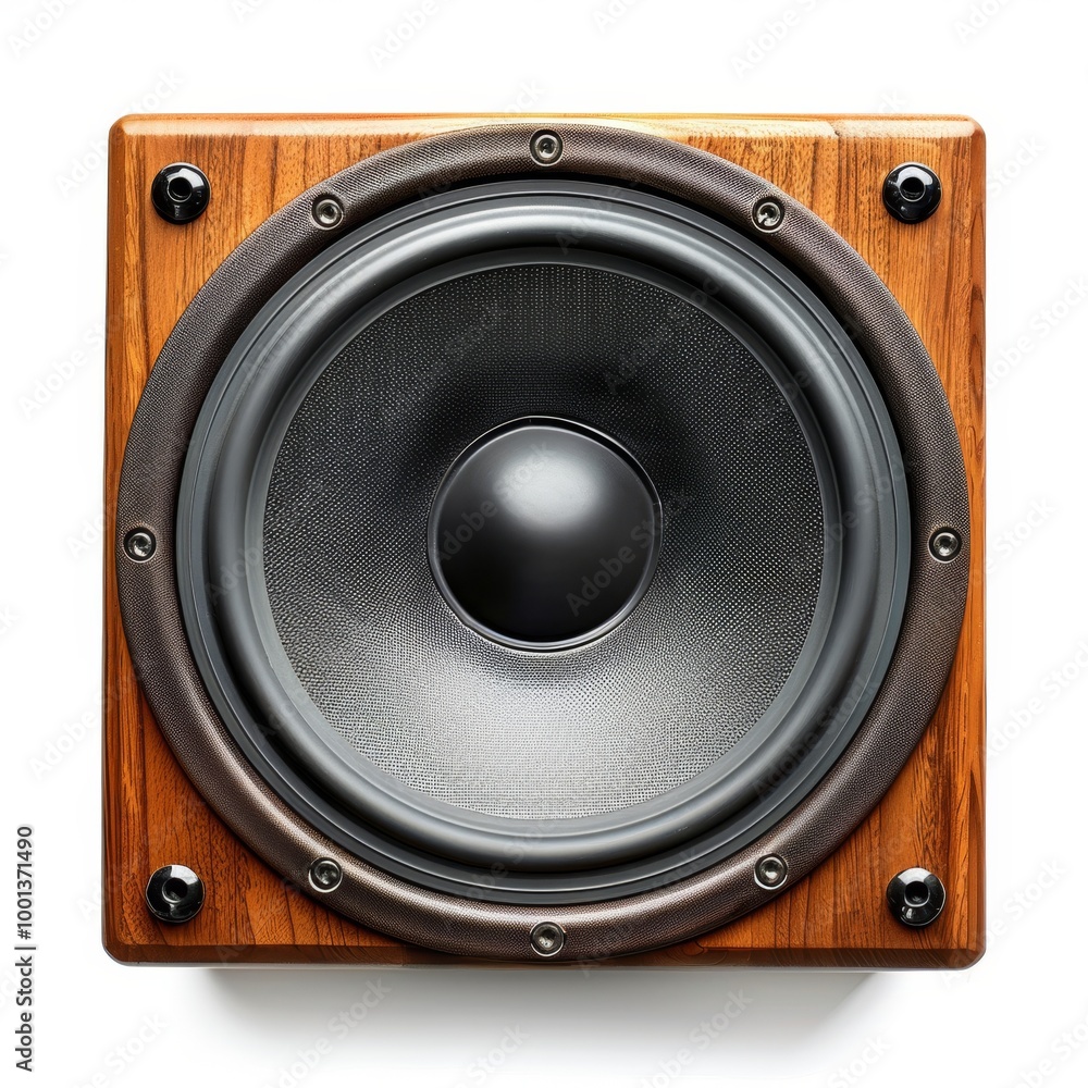 Photograph of a speaker, for spreading sound, isolated on a white background Photograph of a speaker, for spreading sound, isolated on a white background