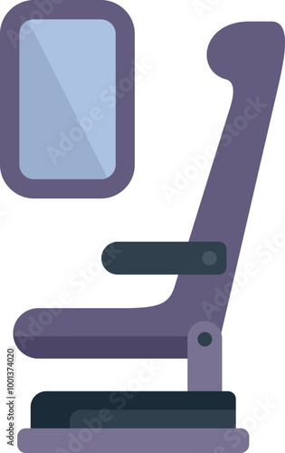 Airplane seat next to the window is waiting for a passenger to sit and enjoy the flight