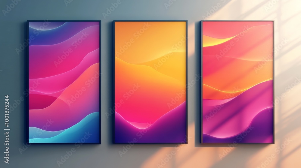 Fototapeta premium Abstract Modern Gradient Art Panels