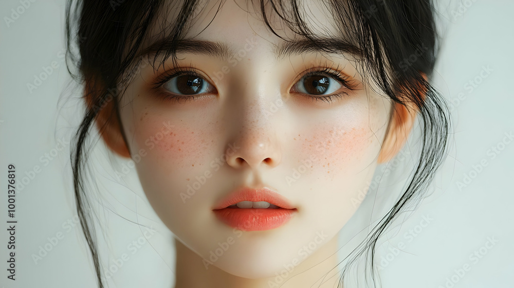 Close Up Portrait of a Woman with Freckles Close Up Portrait of a Woman with Freckles