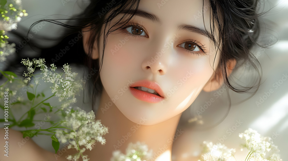 Beauty with Flowers, A Gentle Touch of Nature Beauty with Flowers, A Gentle Touch of Nature