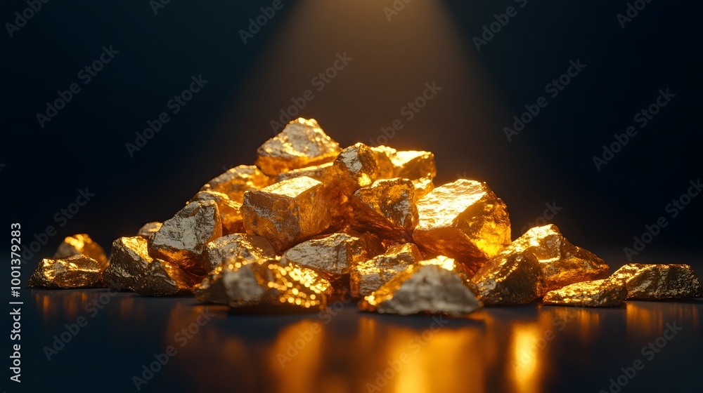 Shiny Gold Nugget Pile - Wealth & Luxury Shiny Gold Nugget Pile - Wealth & Luxury
