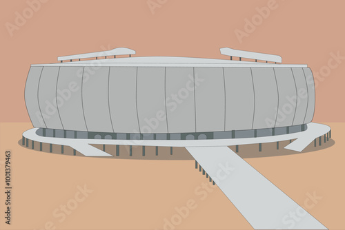 building, architecture, business, interior, design, illustration, empty, 3d, home, blank, city, billboard, frame, wall, vector, room, stadium, JIS, jakarta, football, soccer, sport, JIS