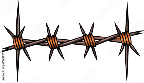 barbed wire isolated