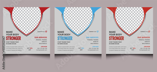 Elegant simple unique minimalist creative modern professional abstract business web advertising sports ad yoga fitness gym square social media banner post promotion design template.